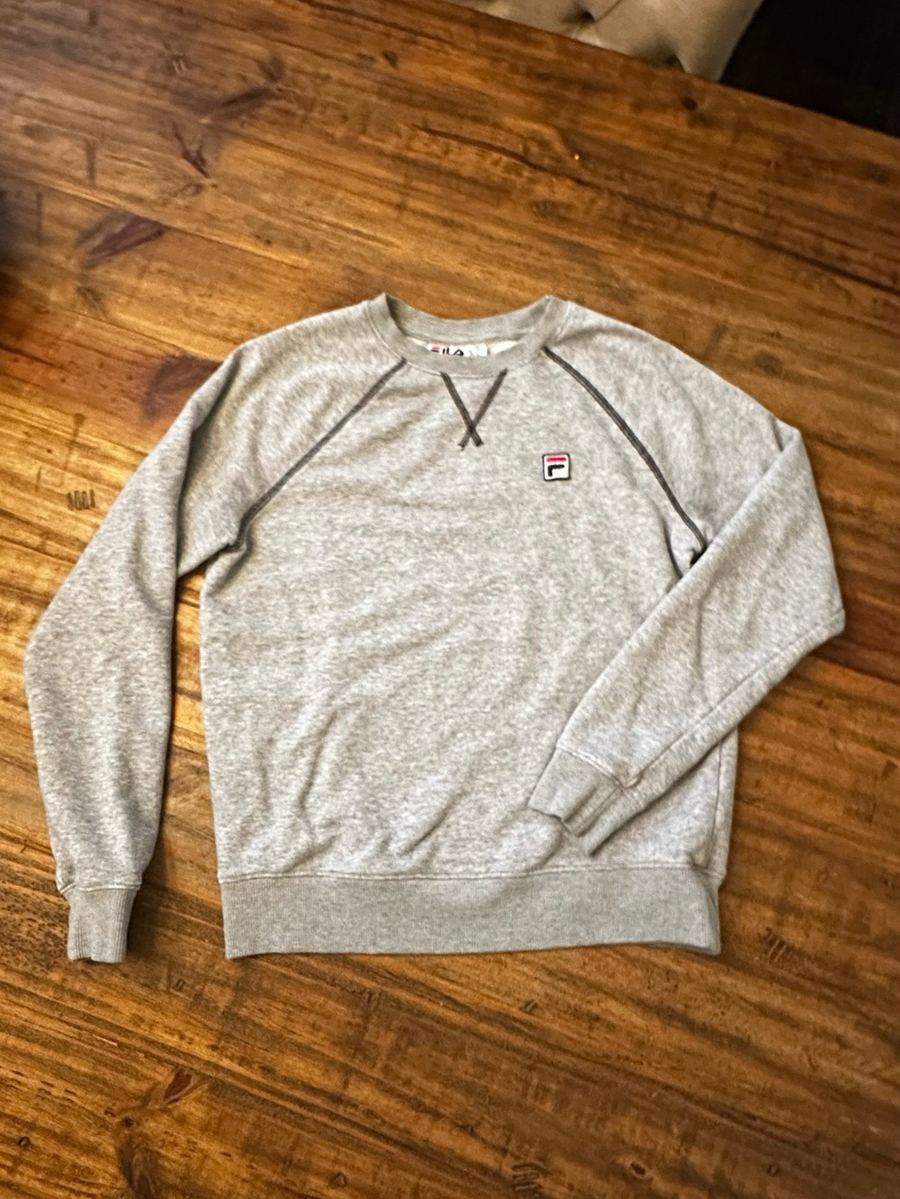 Fila Gray Crewneck Sweatshirt with Small Logo